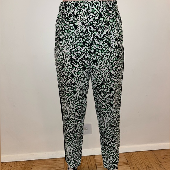 French Connection Green and Black Animal Print Pants - Picture 2 of 6